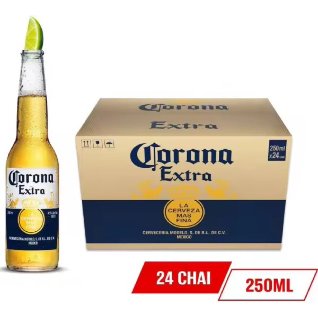 thùng 24 chai bia Corona Extra 250ml