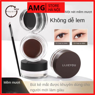 Gel kẻ mắt 2 màu đen & nâu LIJIEYOU kèm cọ miễn phí, lâu trôi, chống nước & mồ hôi