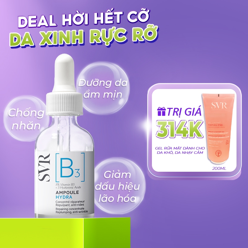 [LIVE] Tinh chất ngăn ngừa nếp nhăn, phục hồi da SVR [B3] Ampoule 30ml