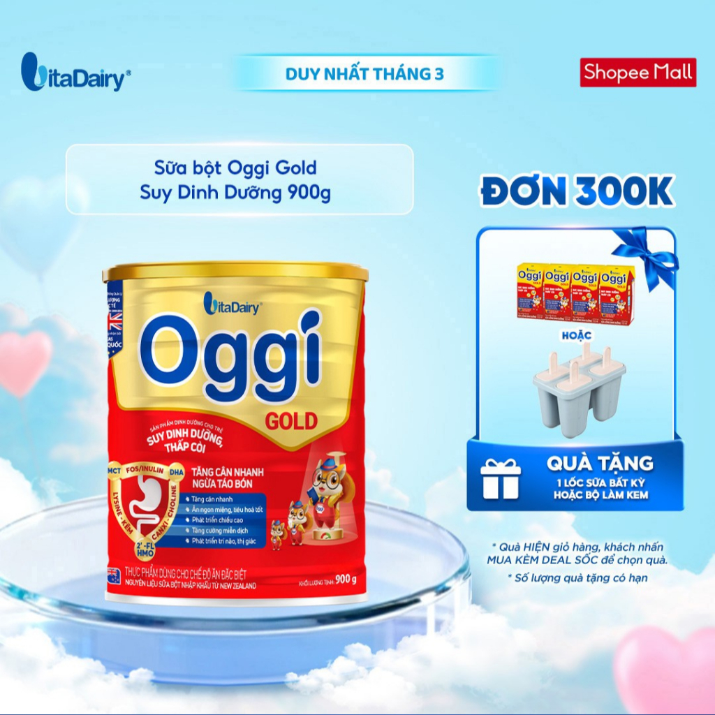 Sữa bột Oggi Gold giúp bé bổ sung dinh dưỡng, hỗ trợ tăng cân hiệu quả - Lon 900g