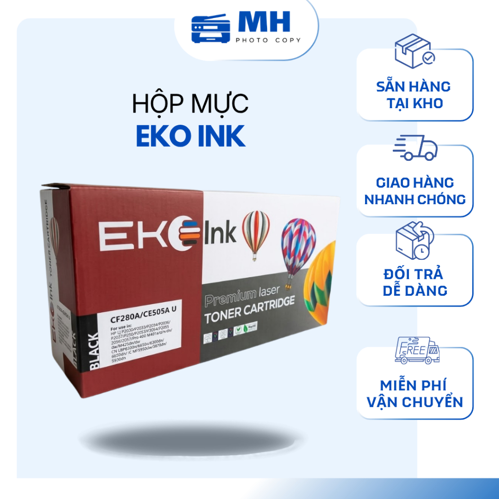 Hộp mực EKO CF280A/ CE505A /CRG - 119/ 319/ 719 HP 2055/ 2035