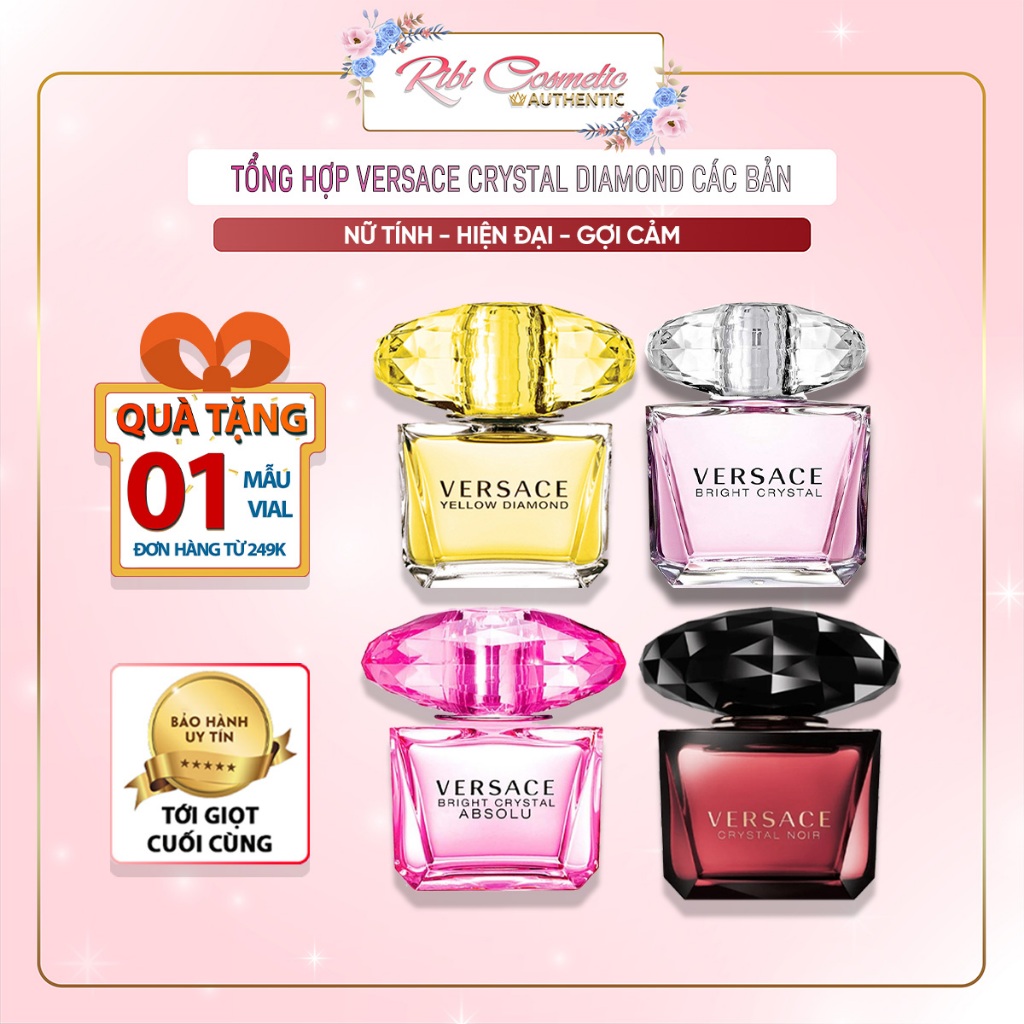 Nước hoa nữ Bright Crystal Bright Crystal EDT Crystal Noir - Yellow Diamond - Versace Hồng vàng đen