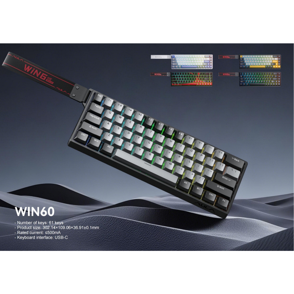 Bàn phím cơ AULA WIN60HE / WIN68HE - Magnetic Switch, Rapid Trigger siêu nhạy, Polling Rate 8KHz