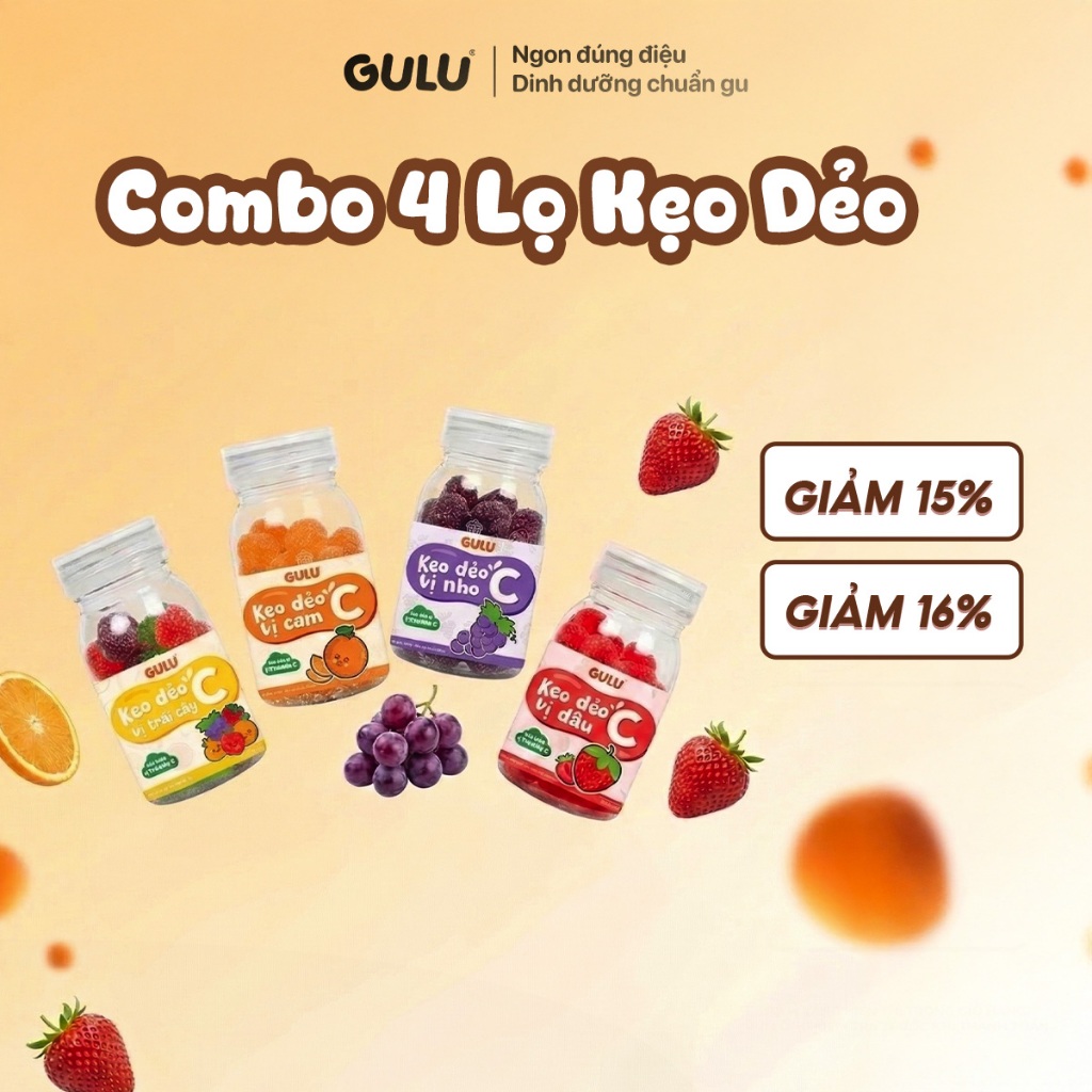 Kẹo Dẻo C Gulu Foods Hương Vị Trái Cây