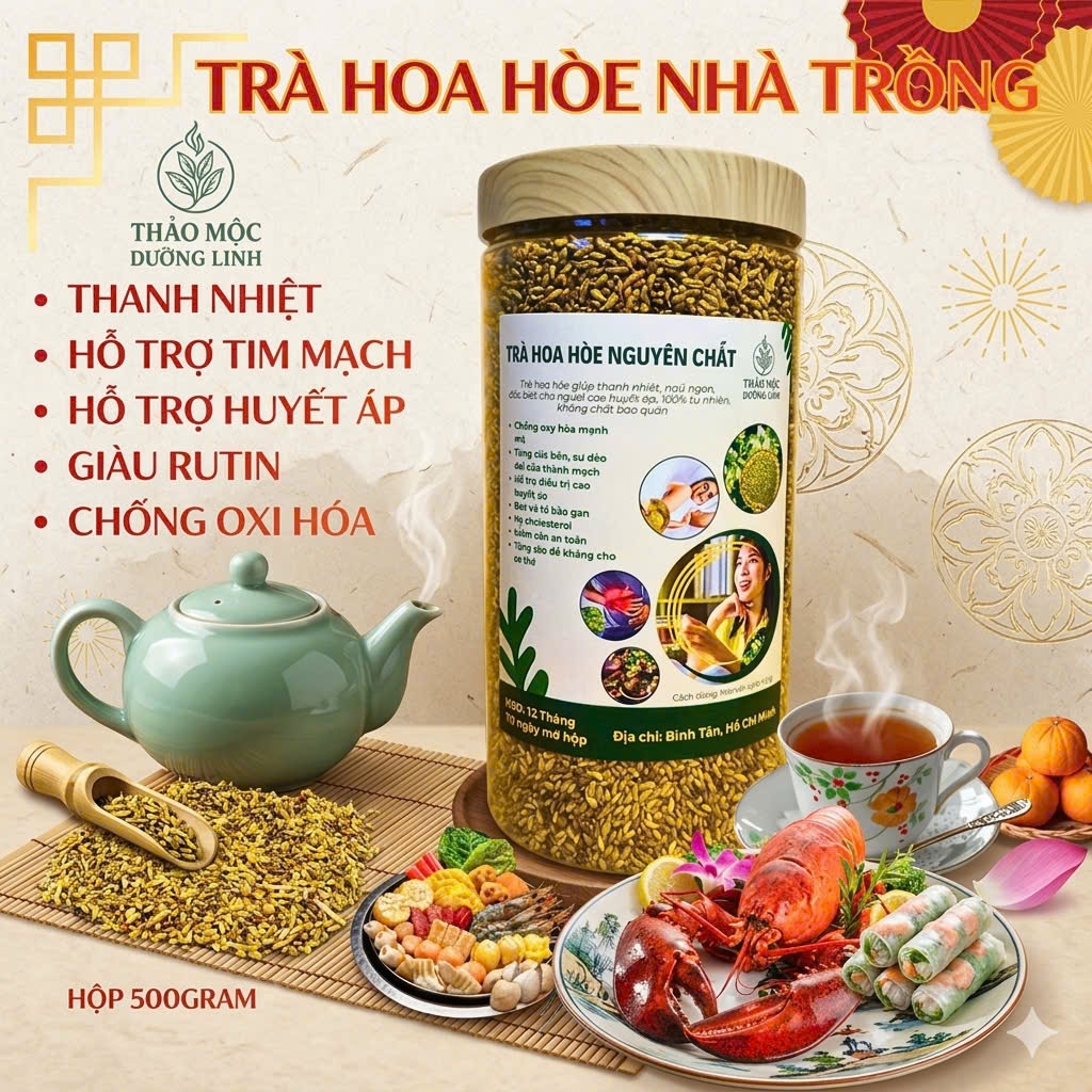[Loại Đặc Biệt] Trà Hoa Hòe Sao Khô, Mùi Thơm, Ổn Định Huyết Áp, Chống Sơ Vữa Động Mạch