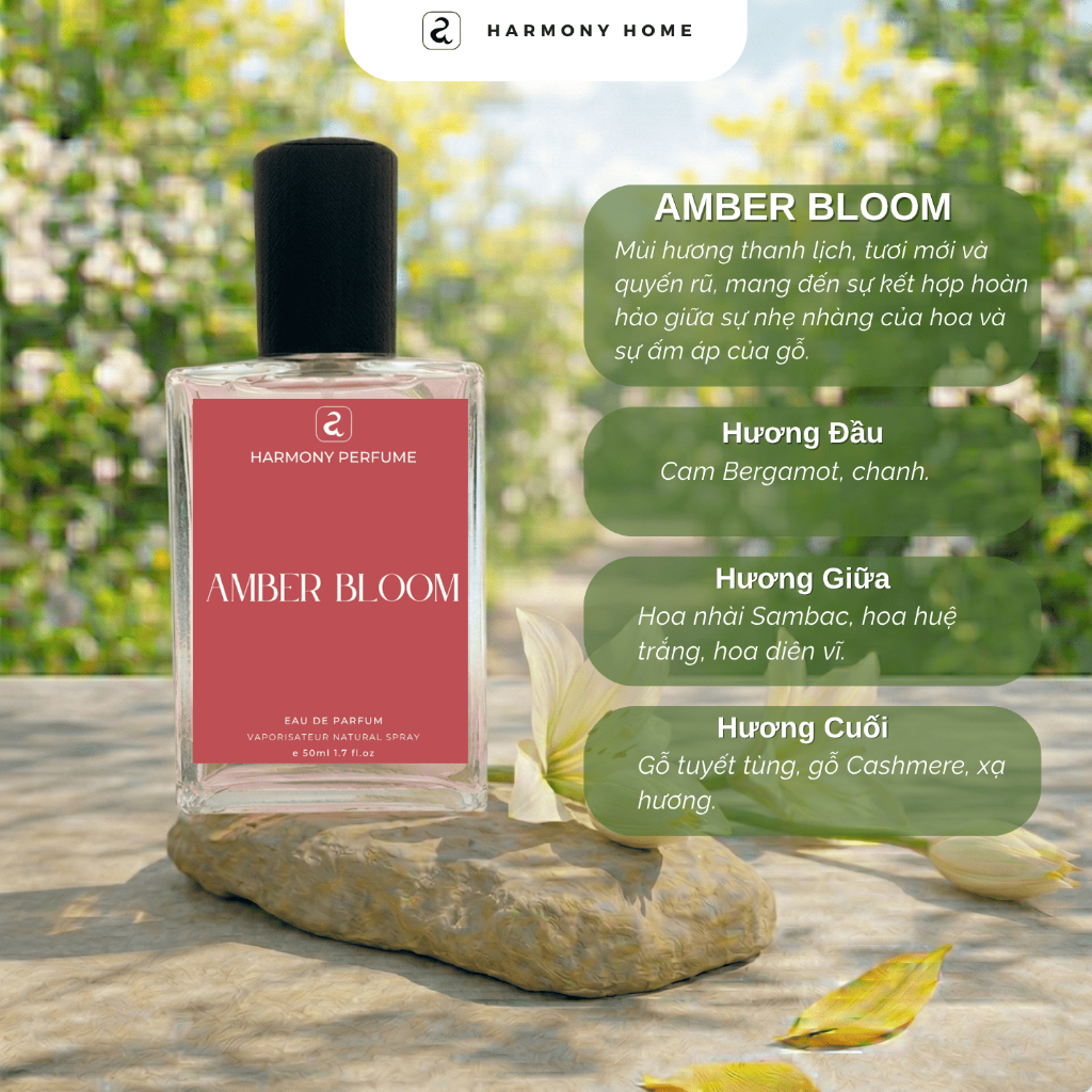 Tinh Dầu Nước Hoa Amber Bloom Mùi Hương Thiết Kế Đi Học Hẹn Hò A Harmony Home