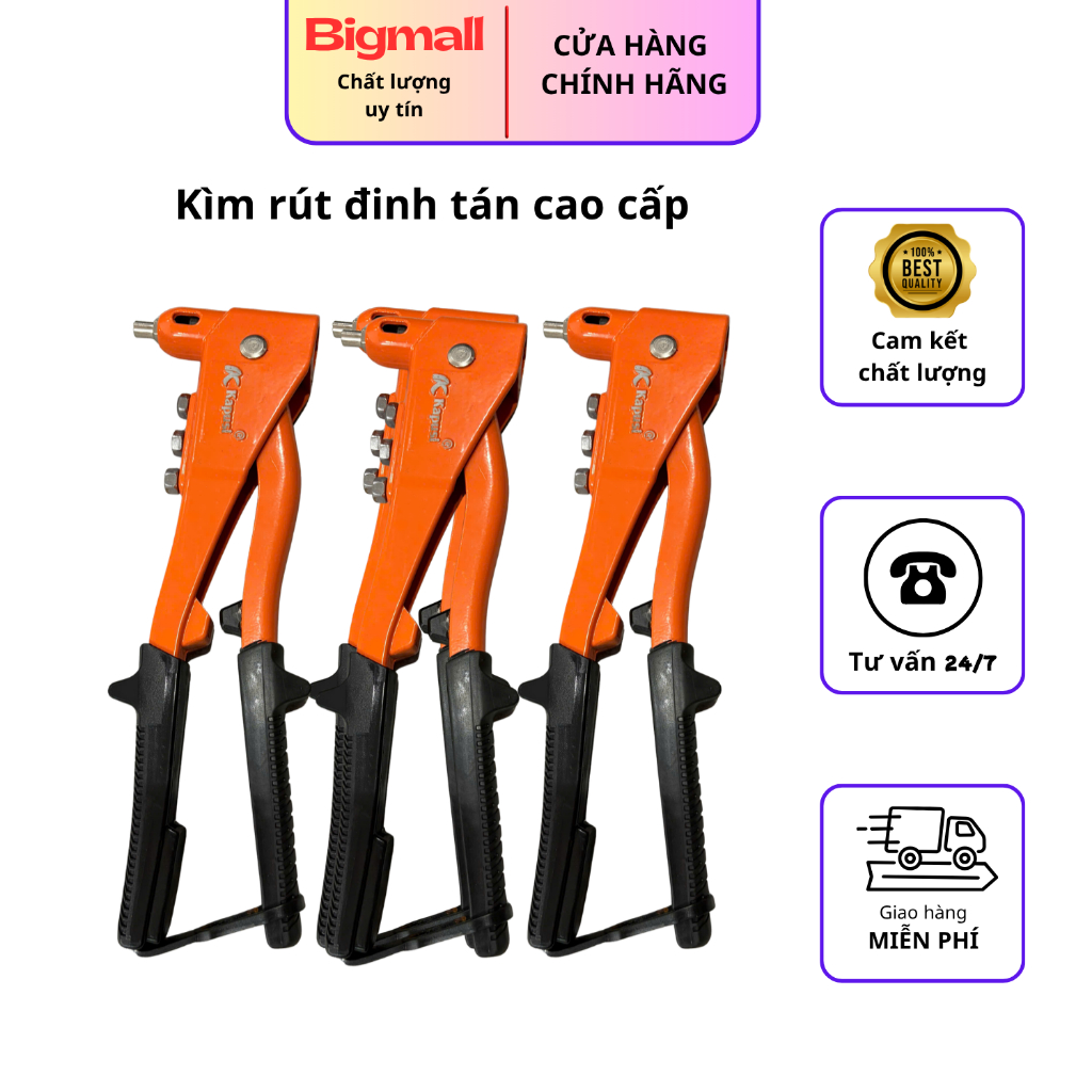 Combo 3 Kìm Rút Đinh Tán Kapusi Chính Hãng – Kìm Bấm Rive, Bắn Đinh Rút Nhôm, Dụng Cụ Cơ Khí