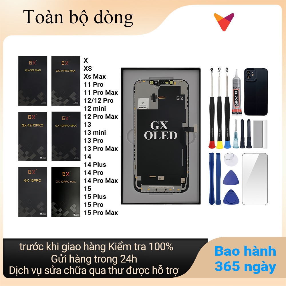 Màn hình GX OLED chính hãng tương thích  IP X/XS/Xs Max/12/12mini/13/ 13/mini/14/15/Pro/Plus/Pro Max