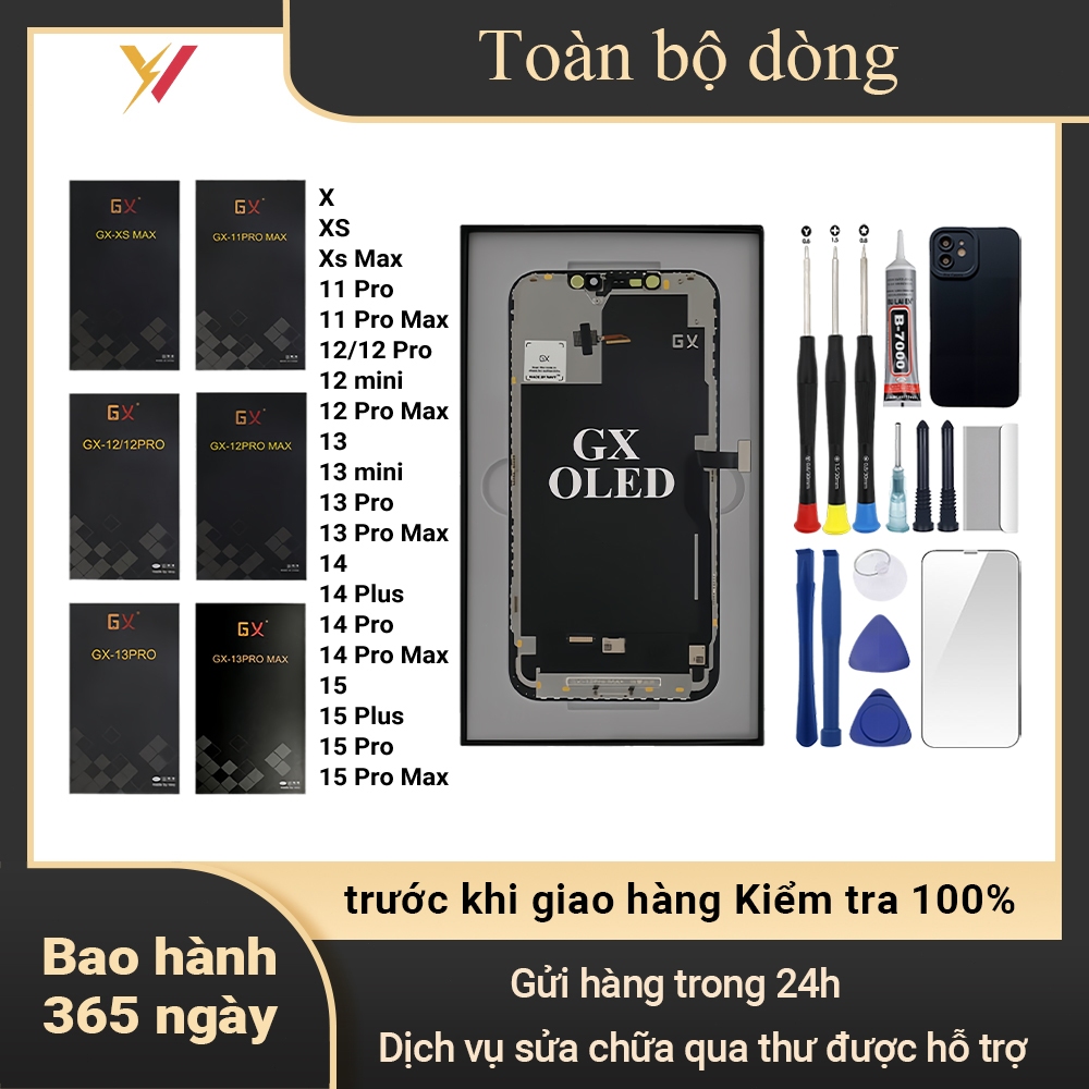 Màn hình GX OLED chính hãng tương thích  IP X/XS/Xs Max/12/12mini/13/ 13/mini/14/15/Pro/Plus/Pro Max