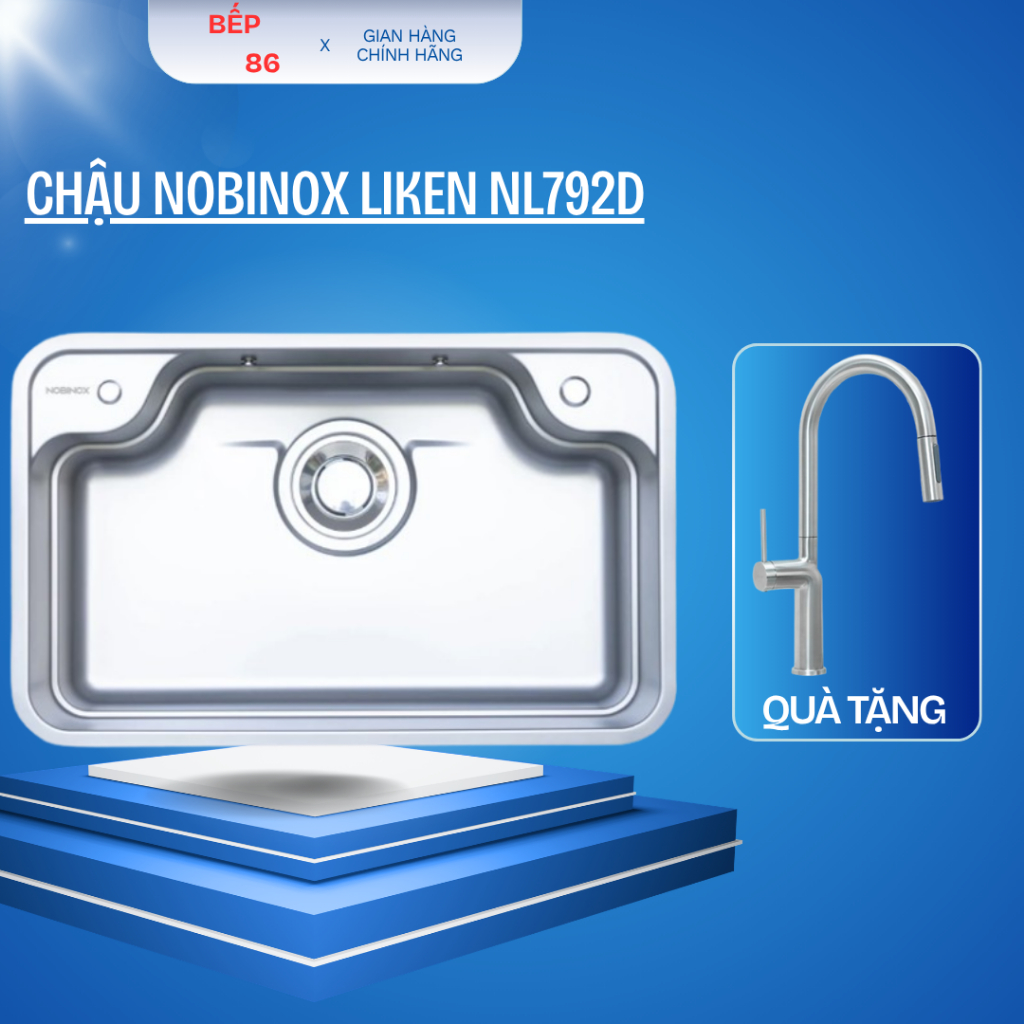 Chậu rửa bát NOBINOX LIKEN NL792D | HÀNG CHÍNH HÃNG NOBILI - NOBINOX