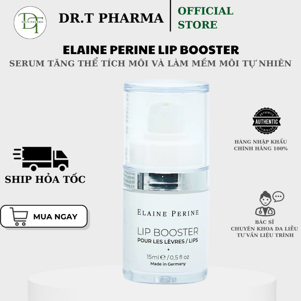 [HÀNG CÔNG TY] ELAINE PERINE LIP BOOSTER - Serum Tăng Thể Tích & Làm Mềm Môi Tự Nhiên