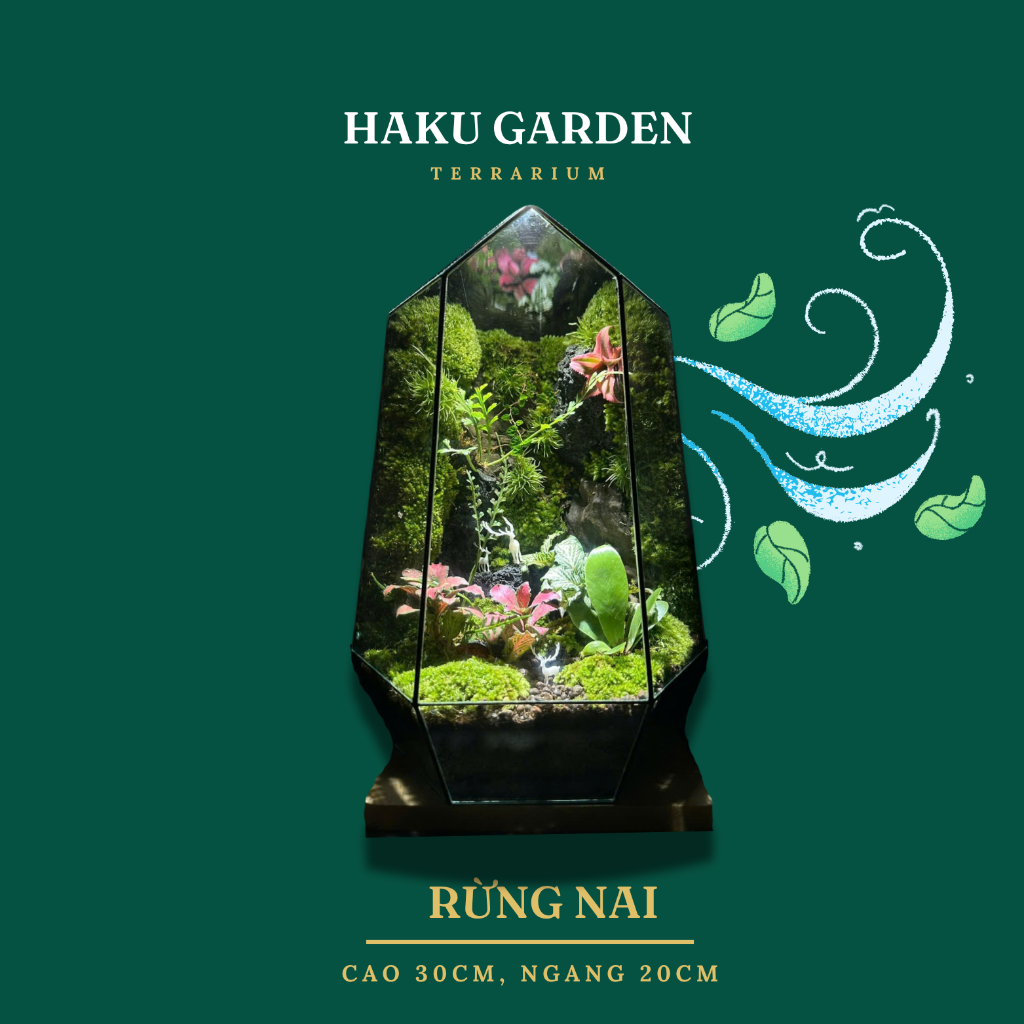 Bể Terrarium Rừng Nai (kèm đèn gỗ và túi quà)