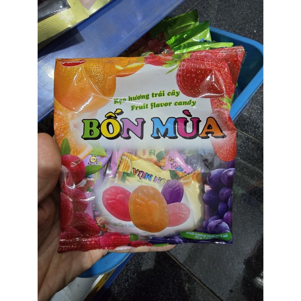10 gói kẹo trái cây 4 mùa BIBICA 70g - chính hãng
