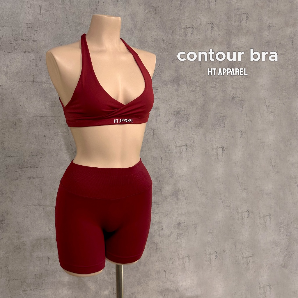 Áo Bra Tập Gym HT Apparel Contour Halter - Áo Tập Gym Thiết Kế Chéo Ngực Co Giãn 4 Chiều, Tôn Dáng