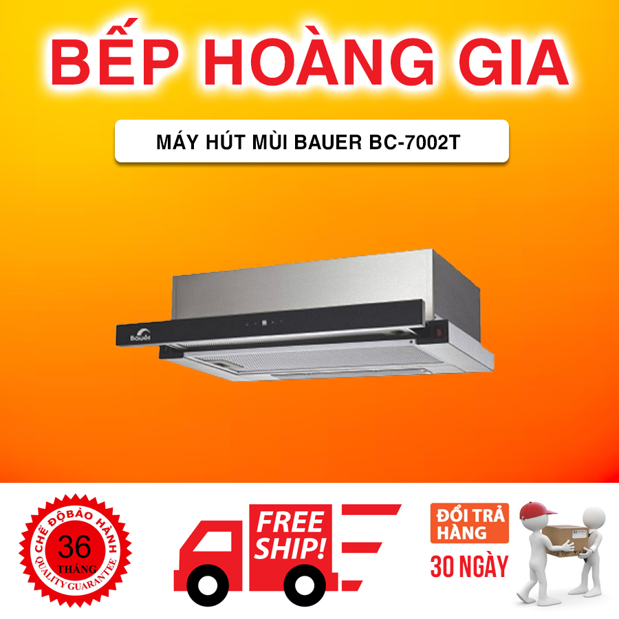 Máy hút mùi BC 7002T được trang bị động cơ tua bin đôi nhằm tạo ra một công suất hút lớn nhất. Công 