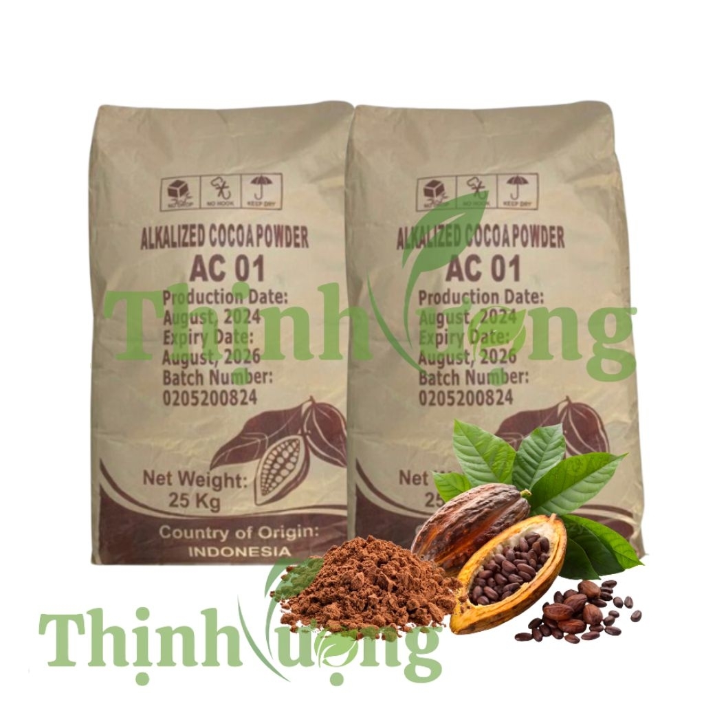25KG Bột Cacao AC01 Indonesia - Bột  Cacao Kiềm Hóa Alkalized - Bột Cacao Làm Bánh - Kem - So-co-la 