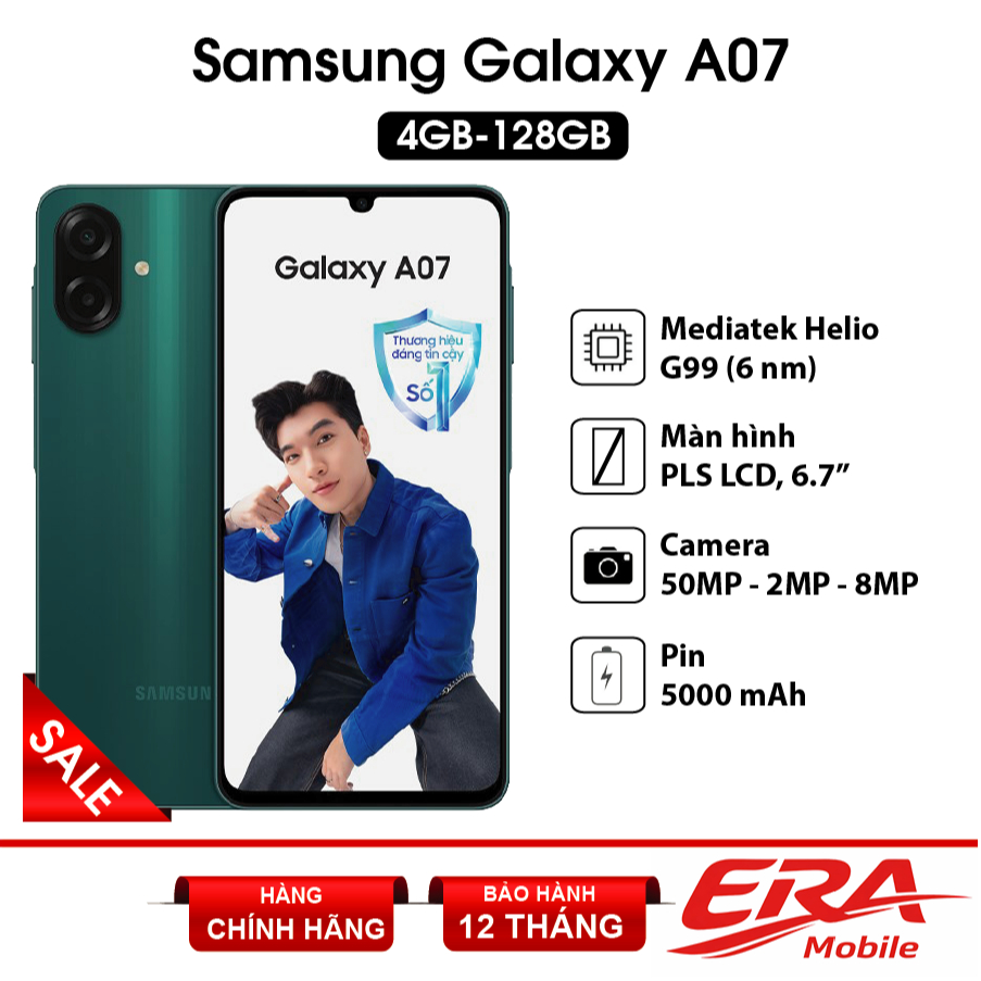 Điện thoại Samsung Galaxy A07 (4G) 4GB 128GB Chính Hãng
