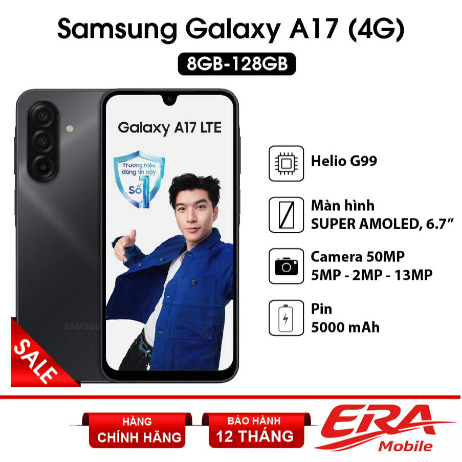 Điện thoại Samsung Galaxy A17 (4G) 8GB 128GB Chính Hãng