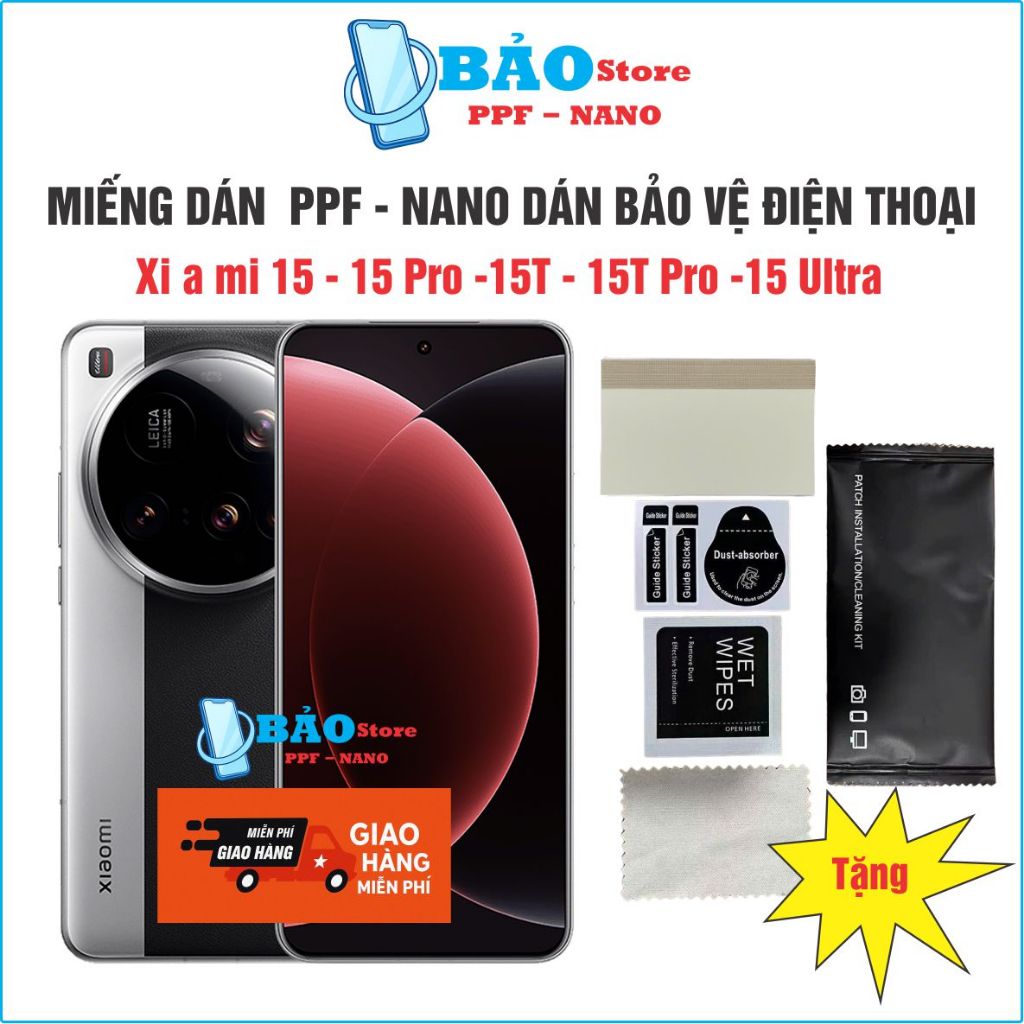 Miếng dán NANO-PPF Xi a mi 15 - 15 Pro -15T - 15T Pro -15 Ultra bảo vệ điện thoại chống bể màn hình 