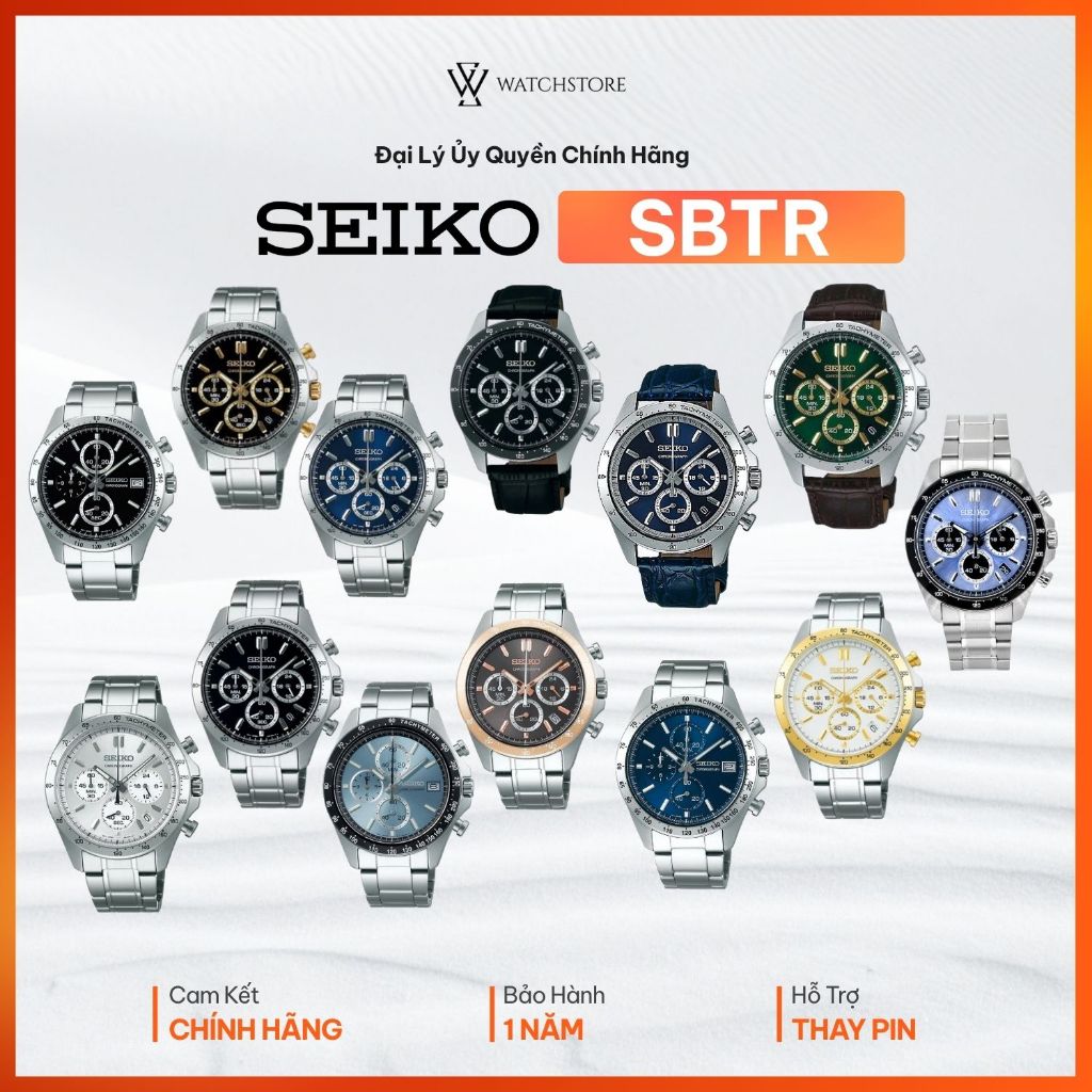 Đồng Hồ Seiko Nam SBTR  Chronograph Kính Hardlex Crystal Size 39.8mm  Chính Hãng