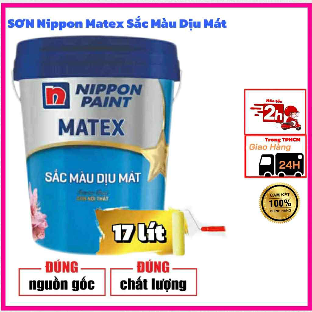SƠN Nippon Paint Matex ( thùng 17 lít ) Sơn Nippon Cao Cấp Trong Nhà,   Chống nấm mốc , độ phủ cao ,