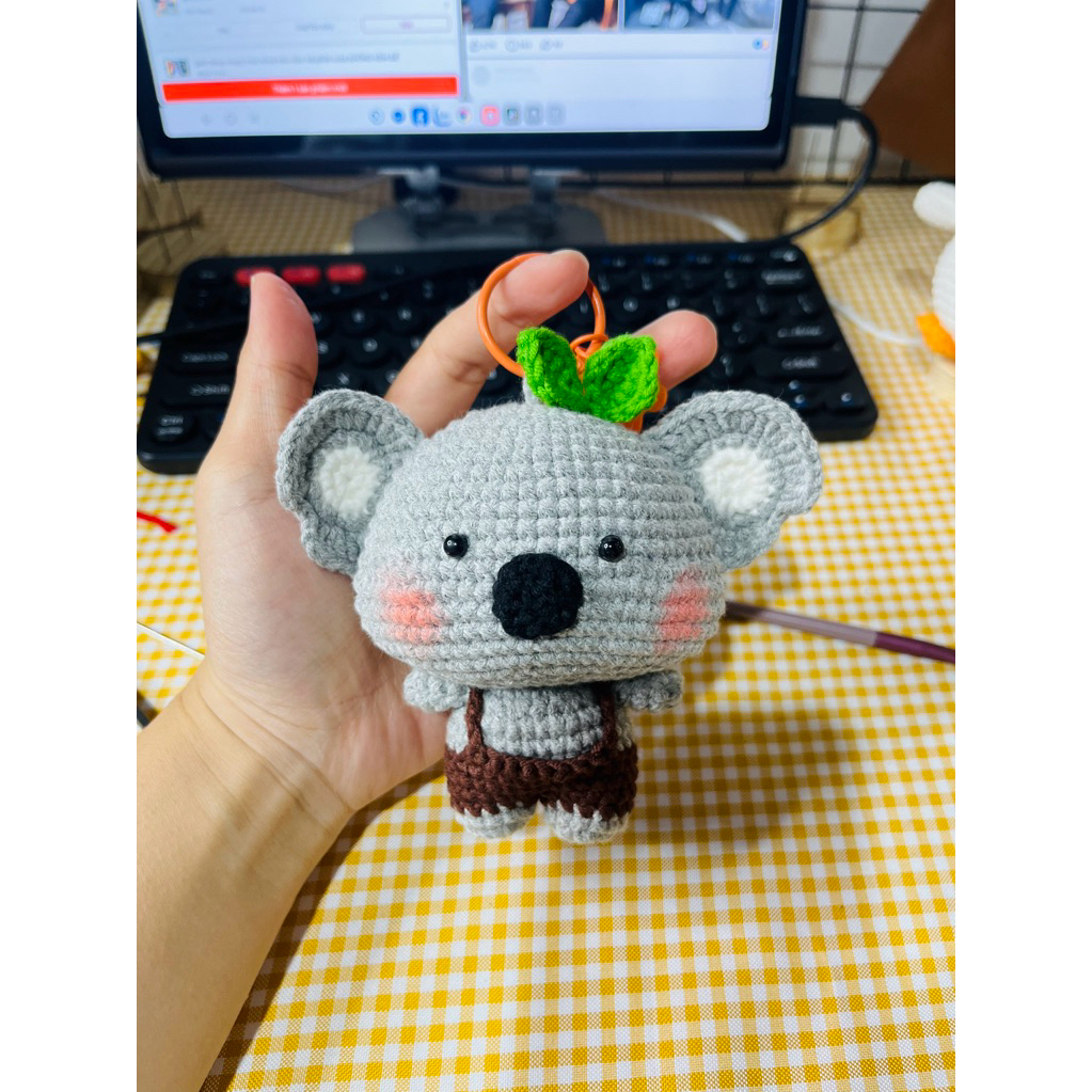 móc khoá len bé Gấu Koala