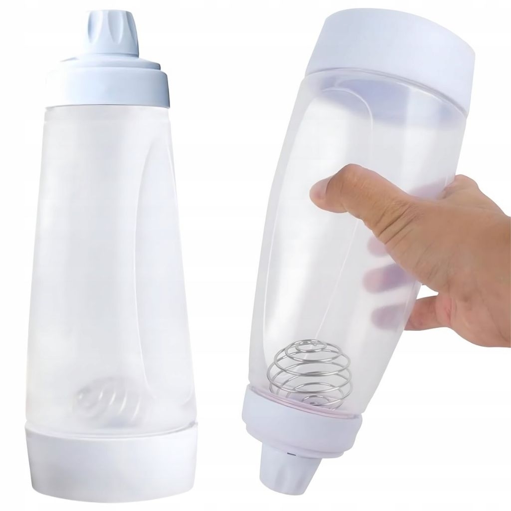 [Sốc]Chai Đựng Sốt,Kem,Trộn Bột 1000ml, Chai Bóp Dễ Dàng, Có Quả Bóng Trộn, Thích Hợp Cho Làm Bánh Ngọt (ảnh chụp thật)