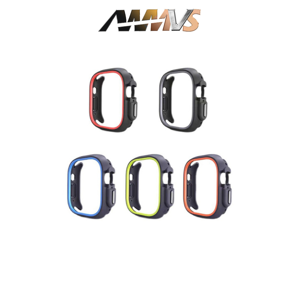 【AWMVS】Ốp bảo vệ Apple Watch – Ốp silicon hai màu chống sốc,Phù hợp với Apple Watch Series 9/8/7/6/5