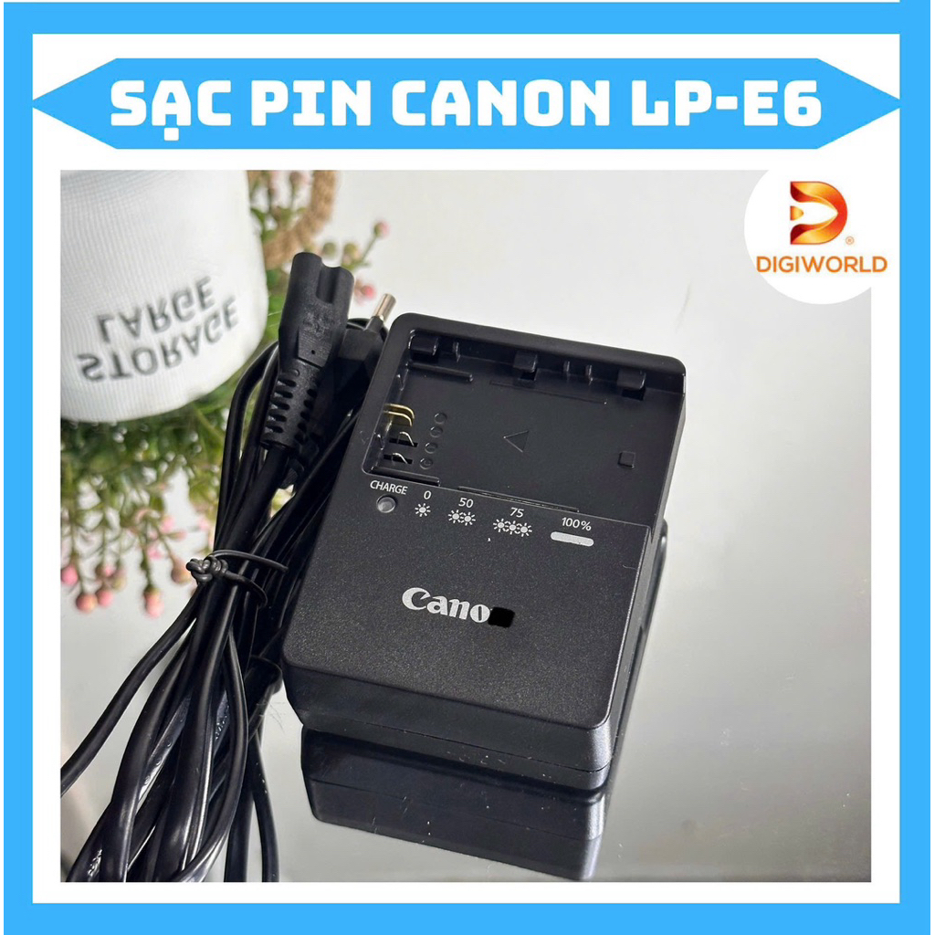 Sạc pin Canon LP-E6 cho  60D,  70D,  80D,  6D,  6D Mark II,  5D II,  5D Mark III,...