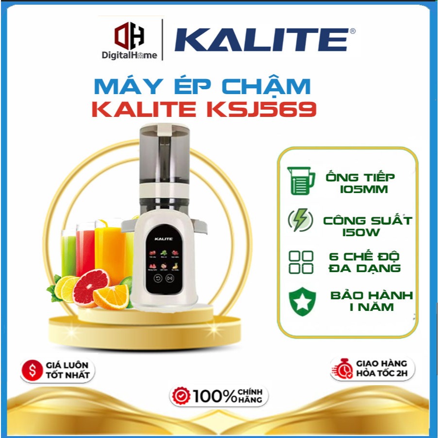 Máy Ép Chậm Kalite Ksj569, Công Suất 150W Ép Kiệt Bã Đến 99%, Hàng Chính Hãng