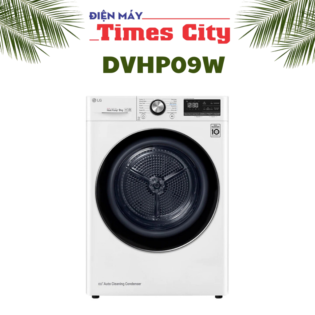 Máy sấy LG DVHP09W inverter 9 Kg màu trắng bơm nhiệt