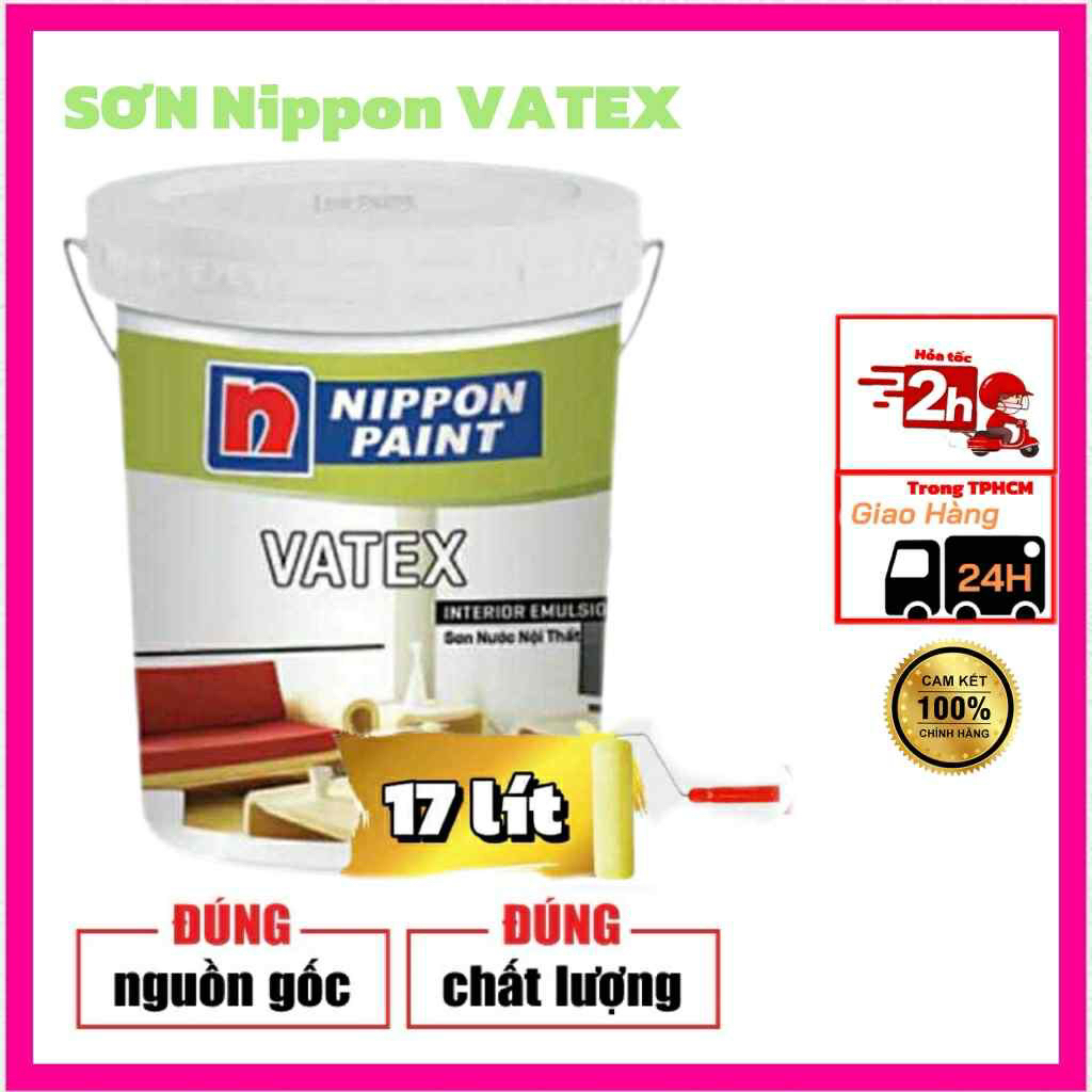 SƠN Nippon Paint Vatex - ( thùng 17 lít )Sơn Nước Nội Thất , chống nấm mốc  , màng Sơn láng mịn, màu