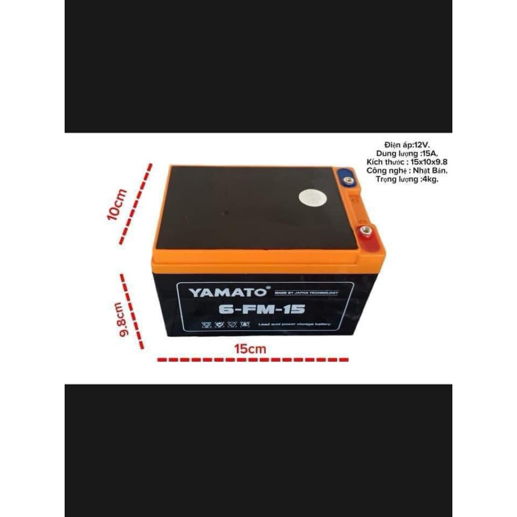 Bình lắp xe đạp điện 12V-15Ah