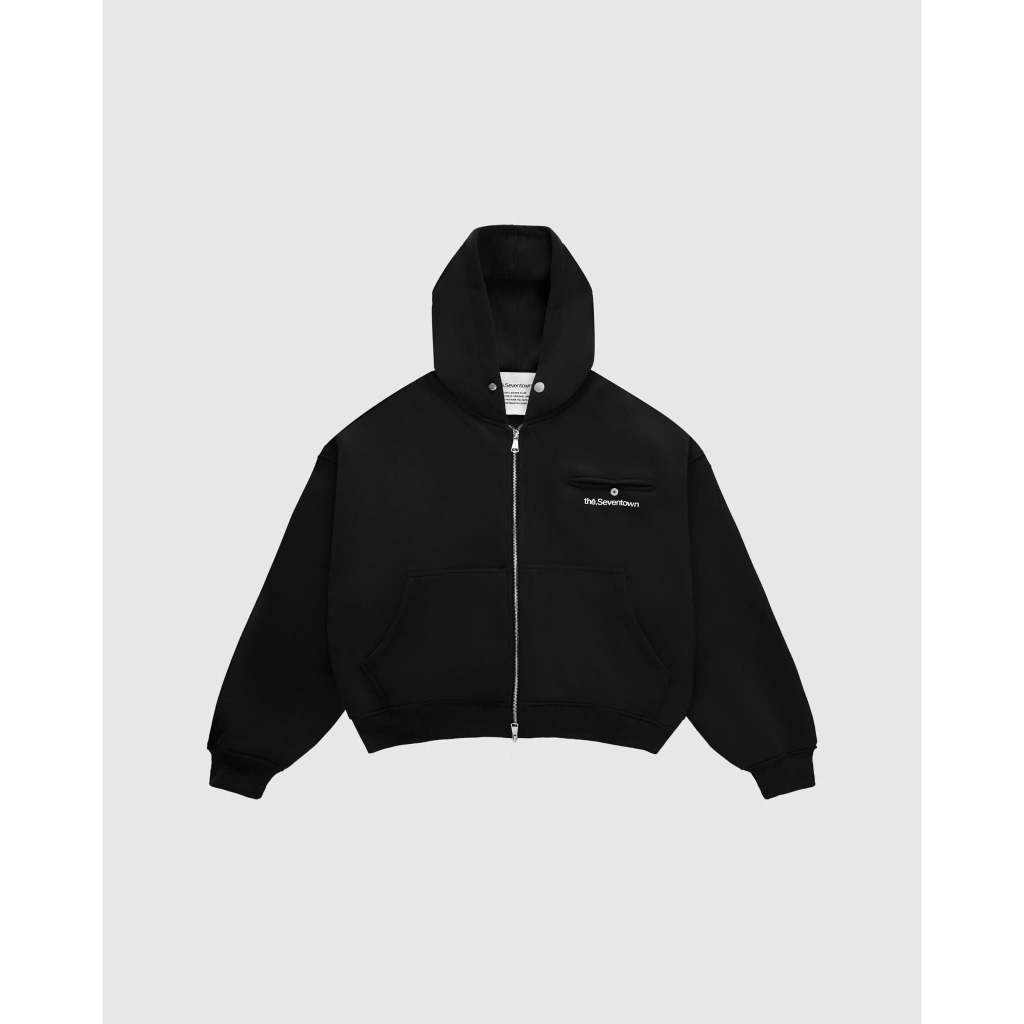 ÁO SEVENTOWN LUXE [OBSESSED SELF] HOODIES - ZIP (BLACK)