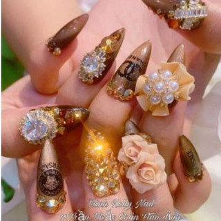 Charm Kim Loại Vàng Đá Đính Móng | Trang Trí Móng Tay C034