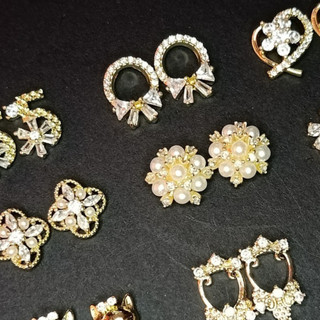 Charm Kim Loại Vàng Đá Đính Móng | Trang Trí Móng Tay C034