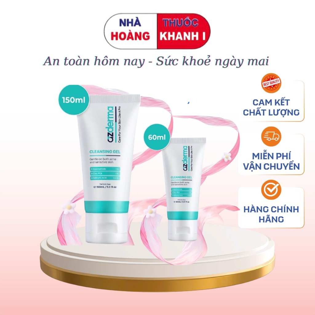 [HOẢ TỐC] Cleansing Gel Azderma - Sữa rửa mặt hỗ trợ làm sạch da, giúp giảm tình trạng mụn 150ML -60