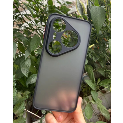 Ốp lưng Huawei Pura P80 Pro , P80 Ultra nhám viền màu, chống bám vân tay ( màu Đen)