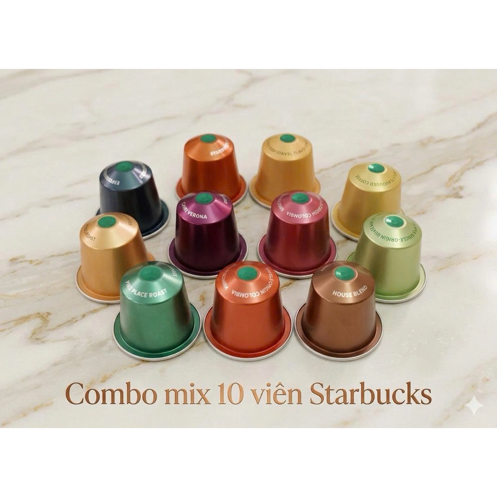 (Dùng cho máy Nespresso) - Combo mix vị 5-10 viên cà phê Nespresso Starbucks/ Nescafe các loại