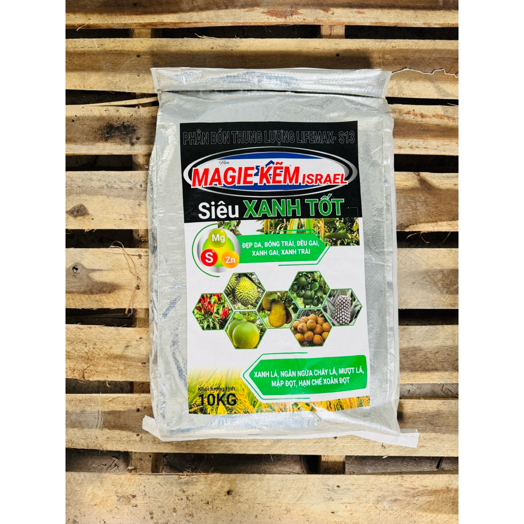 Magie Kẽm Israel Siêu Xanh Tốt 10KG - Phân Bón Trung Lượng Mg & S Tăng Xanh Trái Mượt Lá