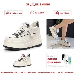Giày thể thao nữ 2025 độn đế 8cm hàng da bò thật tách lớp cao cấp bao xịn - Jebee Shoes JB27