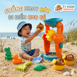 Guồng Quay Cát Gồm 7 Món, Đồ Chơi Đi Biển, Dụng Cụ Đào Cát Cho Bé Kèm Xẻng & Nhiều Đồ Chơi Thú Vị