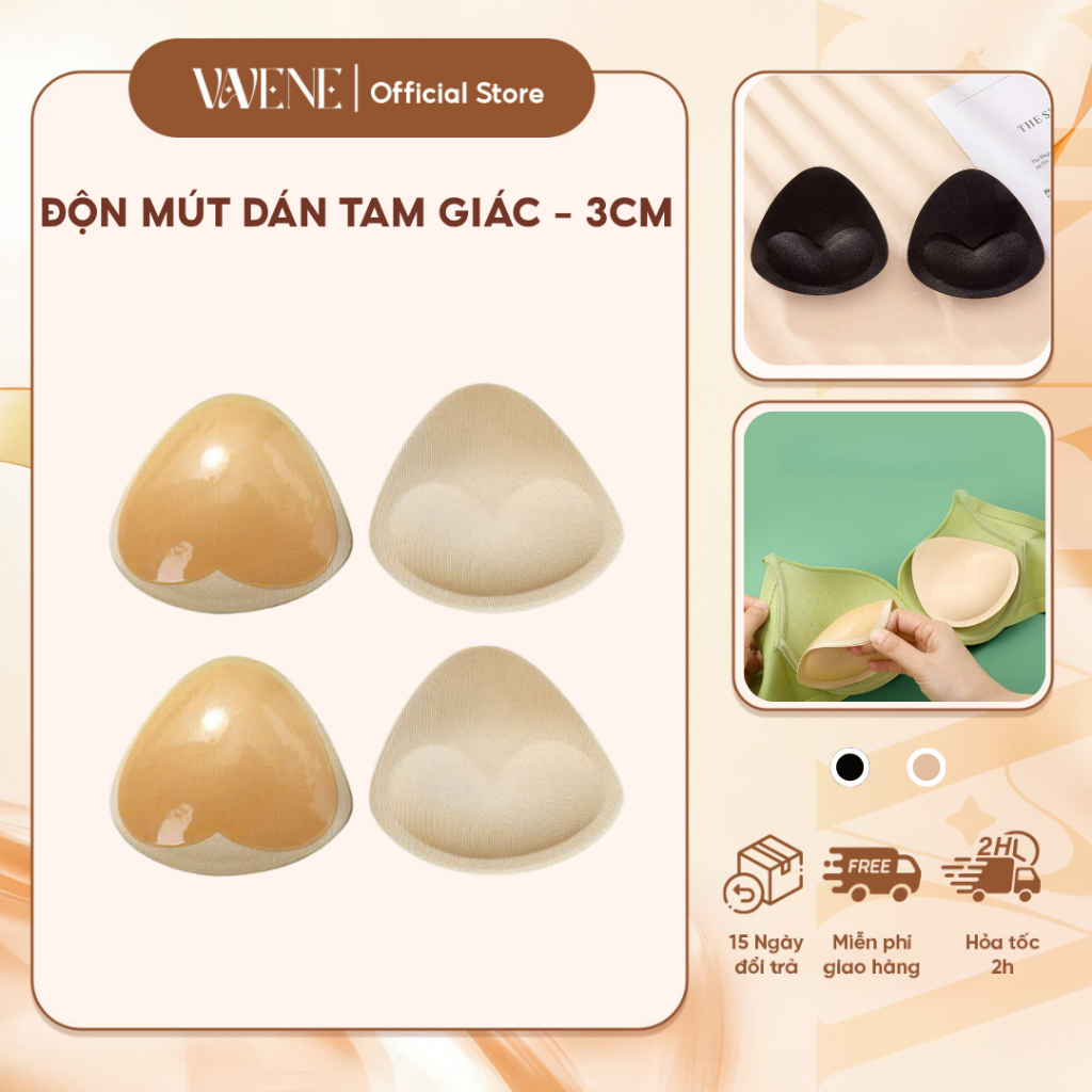 Miếng độn Vanvene, Mút đệm ngực hỗ trợ nâng ngực, miếng độn có dán hình tam giác - tim