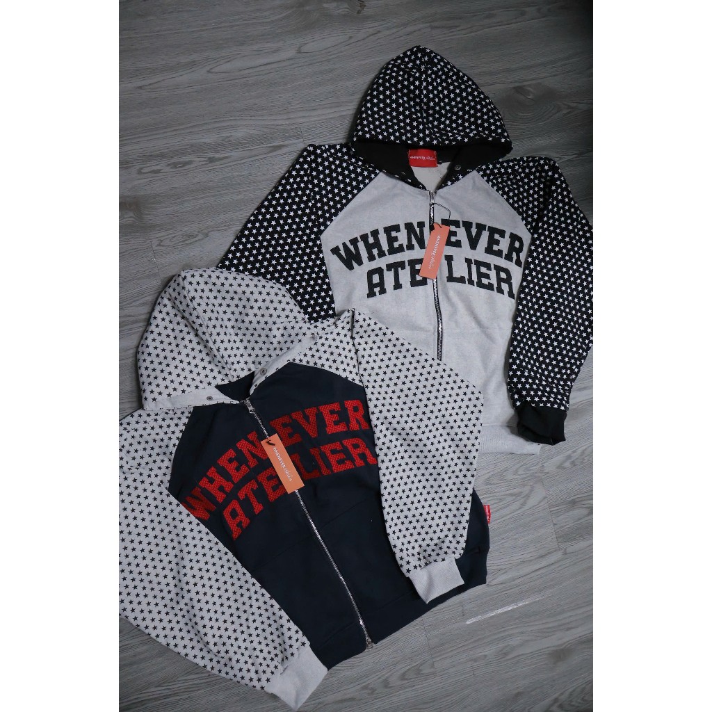 WHENEVER Áo Hoodie Zip Whenever Atelier Basic Zip