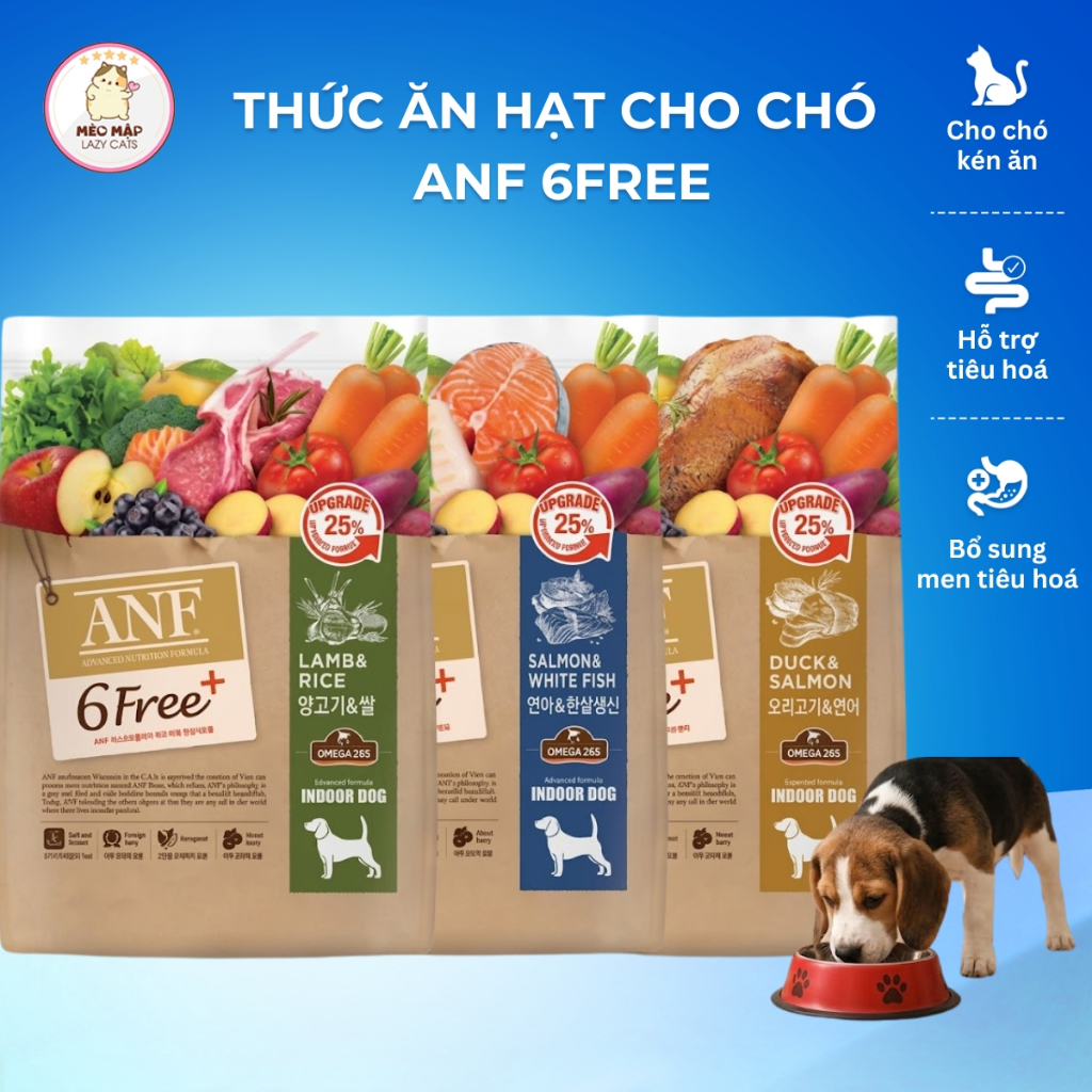 1.6kg-2kg-5.6kg-6kg ANF thức ăn hạt cho mèo 6Free Indoor Mèo Con/Trưởng Thành