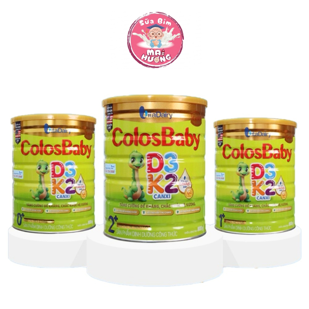 (Quét Mã Tích Xu) Sữa bột Colosbaby D3K2 số 0+, 1+, 2+ (800g) - Bổ sung D3K2