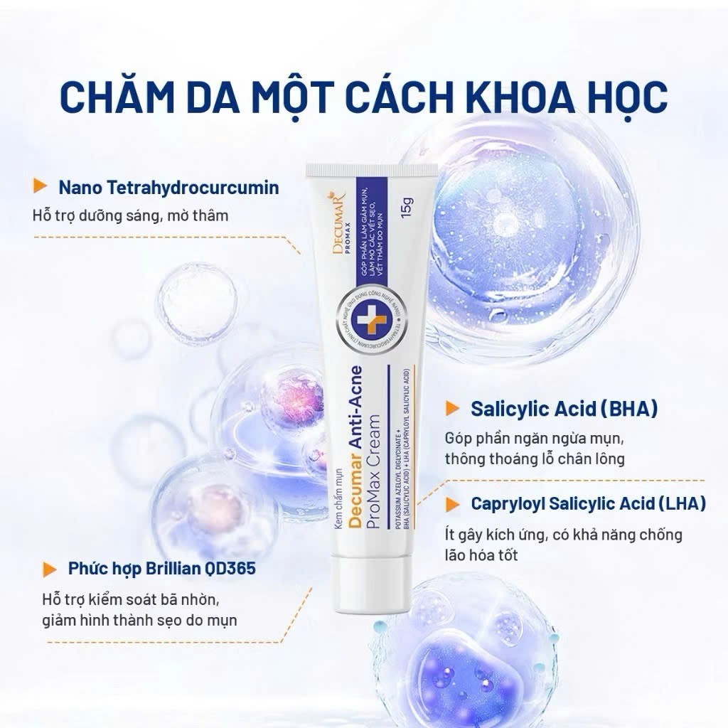 Kem Chấm Mụn Decumar ProMax Giảm Sưng Viêm, Mờ Thâm Sẹo 15g. Ảnh thật ở cuối 😍