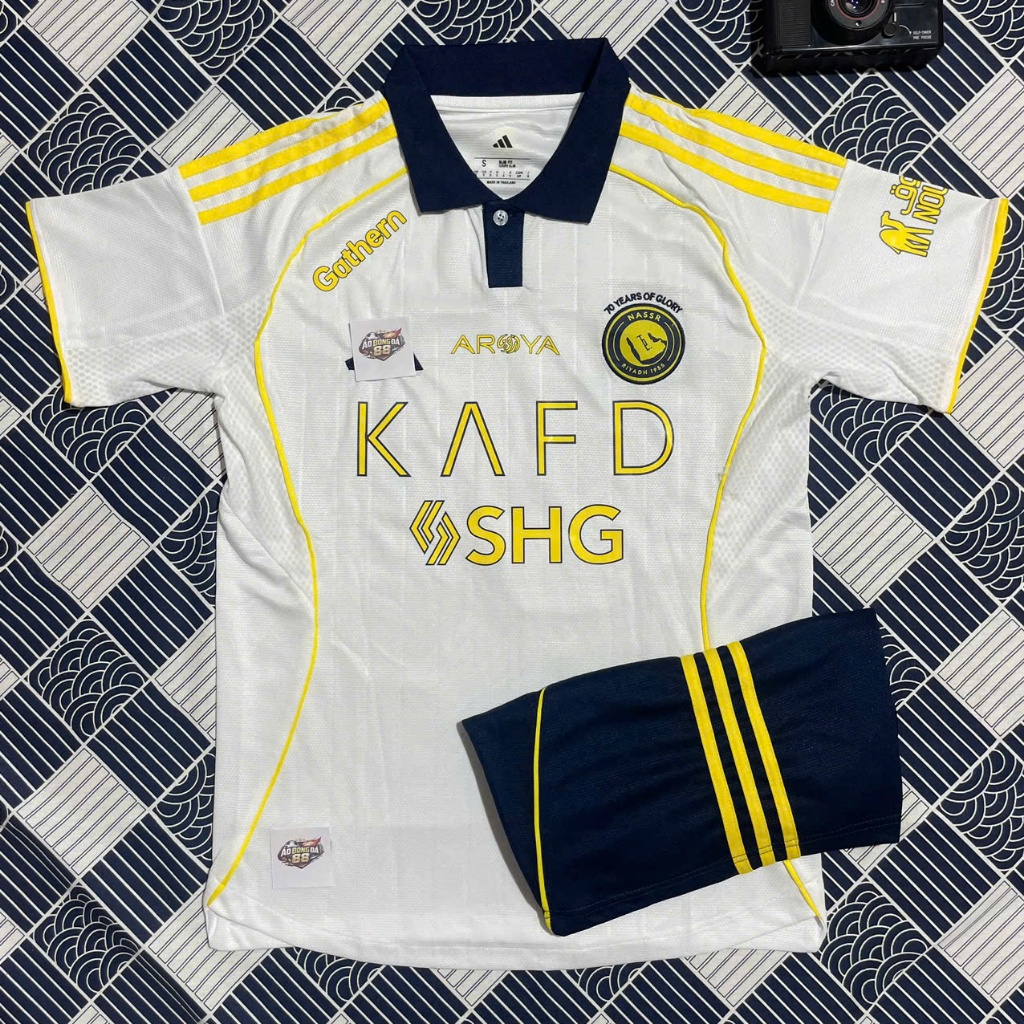 Bộ quần áo bóng đá CLB AL NASSR 2026 - Vải Polyester Gai Thái Cao Cấp, CHUẨN MẪU THI ĐẤU