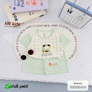 Bộ cộc tay mùa hè chất thun lạnh mềm mát cho bé trai bé gái