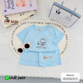 Bộ cộc tay mùa hè chất thun lạnh mềm mát cho bé trai bé gái